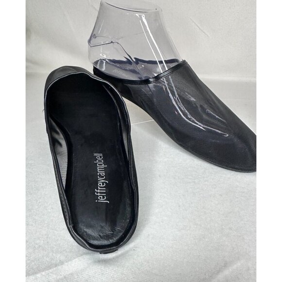 Jeffrey Campbell Nutcracker Black Flats Women's Size 7 Mesh Mules Ballet NWOT - Picture 8 of 10